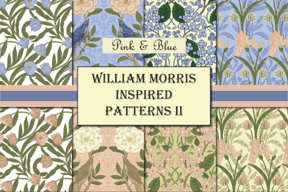 Download William Morris Inspired Pastel Patterns - Patterns Collection