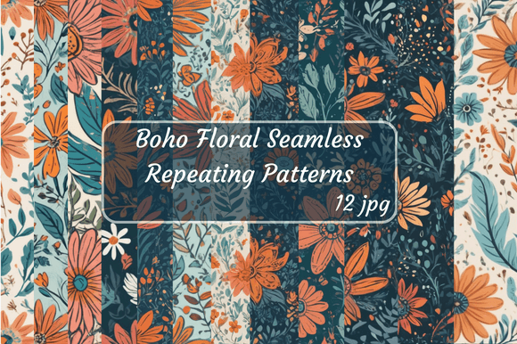 Download Boho Floral Seamless Repeating Patterns - Patterns Collection
