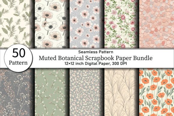 Download Muted Botanical Scrapbook Paper - Scrapbook paper Collection