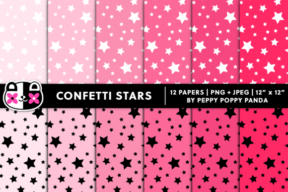 Download Pink Kawaii Confetti Stars - Pink Collection