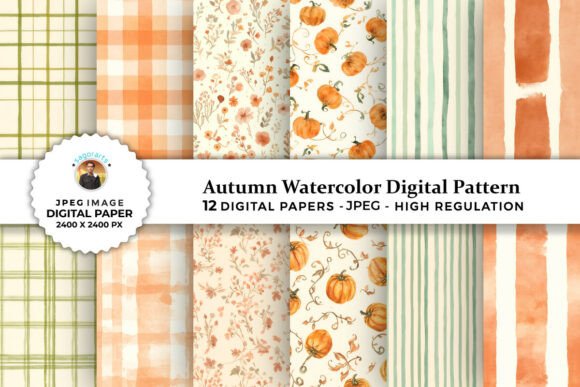 Download Autumn Watercolor Digital Patterns - Patterns Collection