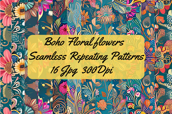 Download Boho Floral Seamless Repeating Patterns - Patterns Collection