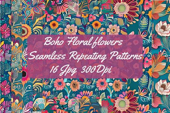Download Boho Floral Seamless Repeating Patterns - Patterns Collection