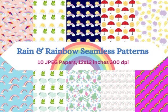 Download Dreamy Rain and Rainbow Patterns - Patterns Collection