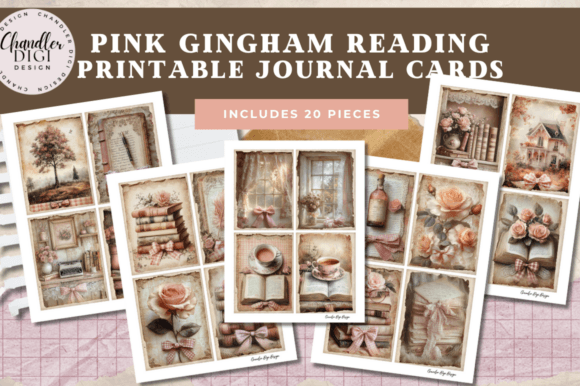 Download Pink Gingham Cozy Reader Journaling Card - Pink Collection