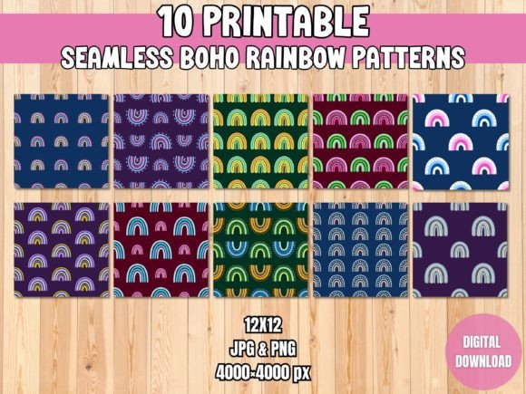 Download Seamless Boho Rainbow Patterns - Patterns Collection