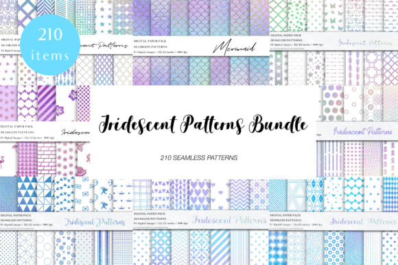 Download Iridescent Rainbow Patterns Bundle - Patterns Collection