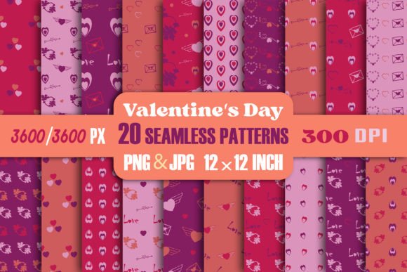 Download Seamless Patterns-jpeg  Valentine's Day - Patterns Collection