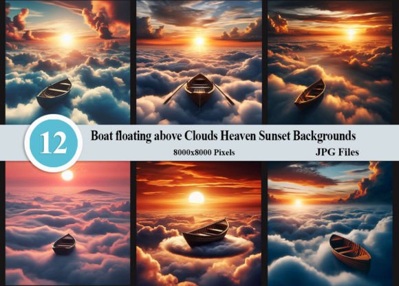 Download Boat Floating Above Clouds Heaven Sunset - Clouds Collection