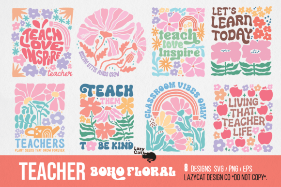 Download Teacher Boho Floral SVG PNG Bundle - Boho floral Collection