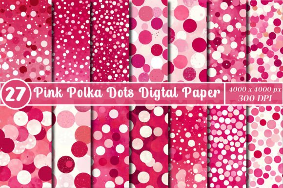 Download Pink Polka Dots Digtal Paper - Pink Collection