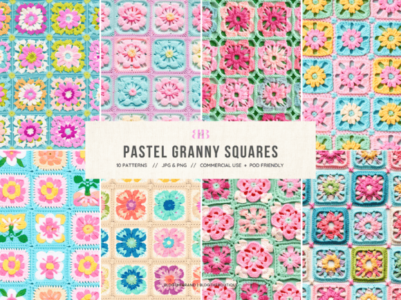 Download Crochet Granny Squares Seamless Patterns - Patterns Collection