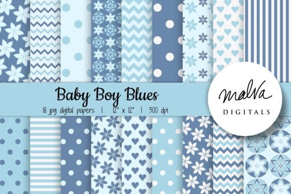 Download Baby Boy Blue Pastel Patterns - Patterns Collection