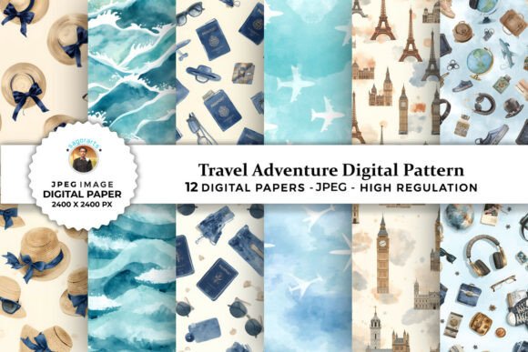 Download Travel Adventure Digital Patterns - Patterns Collection