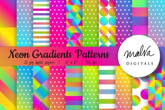 Download Neon Gradients Geometric Patterns - Patterns Collection