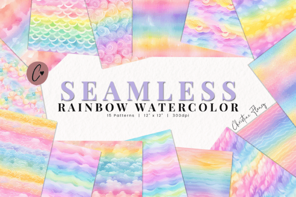 Download Seamless Rainbow Watercolor Patterns - Patterns Collection
