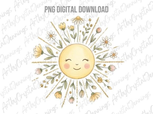 Download Boho Floral Sun Sublimation PNG - Boho floral Collection
