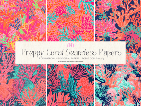 Download Preppy Coral Seamless Repeating Patterns - Patterns Collection