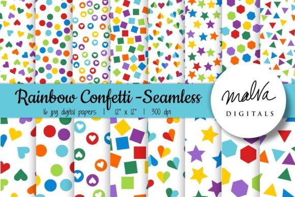 Download Rainbow Confetti Seamless Patterns - Patterns Collection