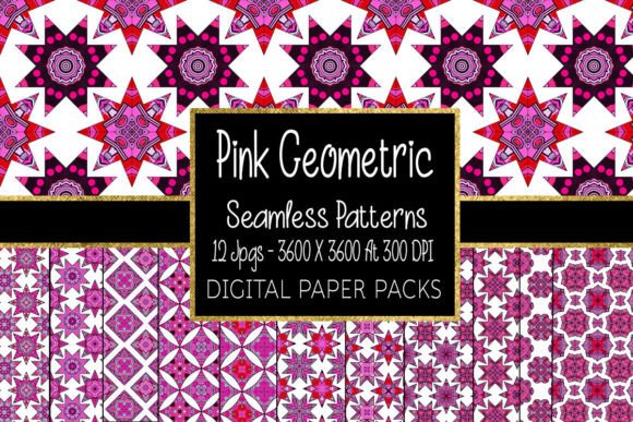Download Pink Geometric Seamless Patterns - Patterns Collection