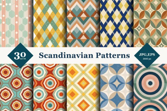Download Scandinavian Geometric Seamless Patterns 03 - Patterns Collection