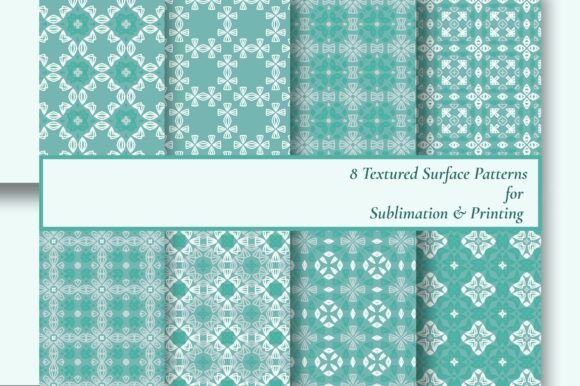 Download 8 Teal Geometric Seamless Patterns - Patterns Collection
