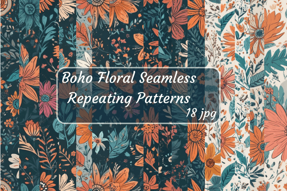 Download Boho Floral Seamless Repeating Patterns - Patterns Collection