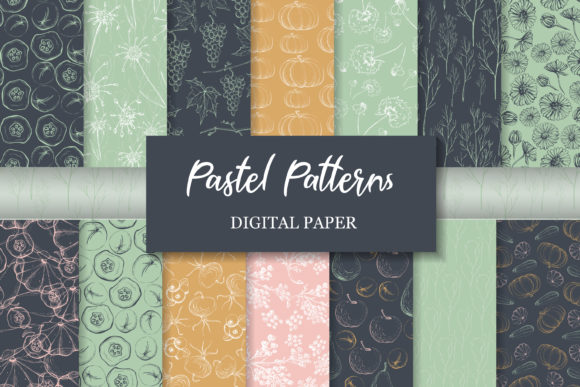 Download Pastel Patterns. Fruit&amp;Vegetable&amp;Flower - Patterns Collection