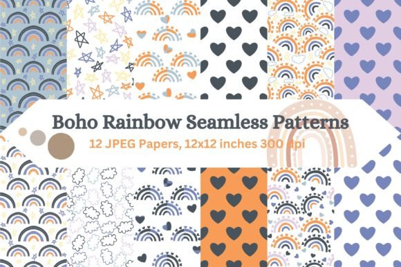 Download Mystical Boho Rainbow Patterns - Patterns Collection