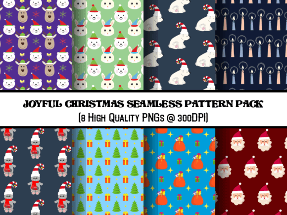 Download Joyful Christmas Seamless Patterns Pack - Patterns Collection