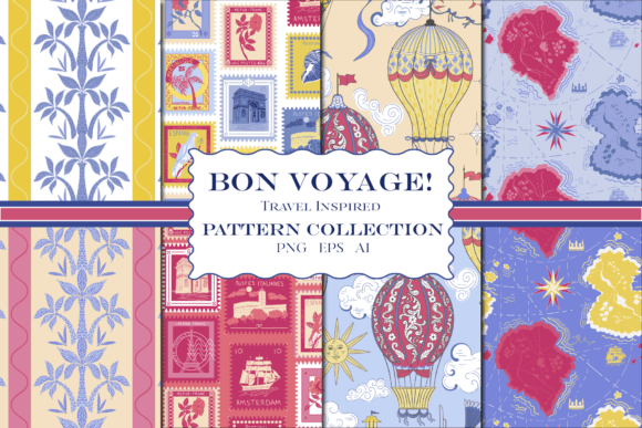 Download Bon Voyage Pastel Patterns - Patterns Collection