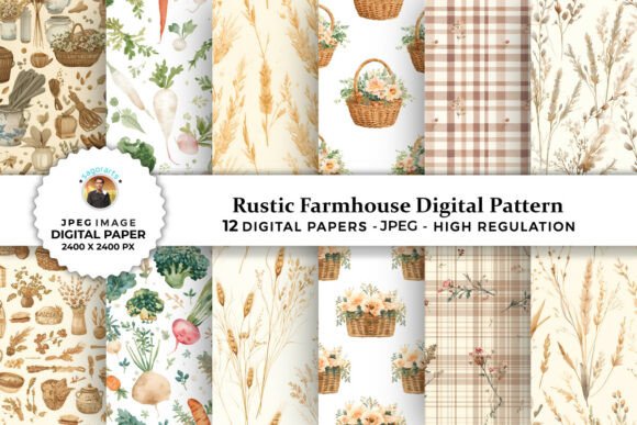Download Rustic Farmhouse Digital Patterns - Patterns Collection