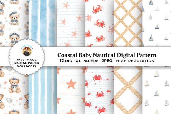 Download Coastal Baby Nautical Digital Patterns - Patterns Collection