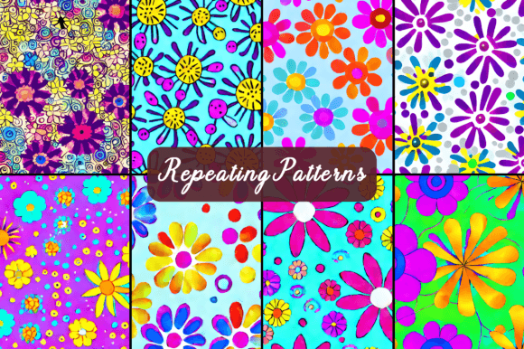 Download &nbsp;Flower Art Seamless Repeating Patterns - Patterns Collection